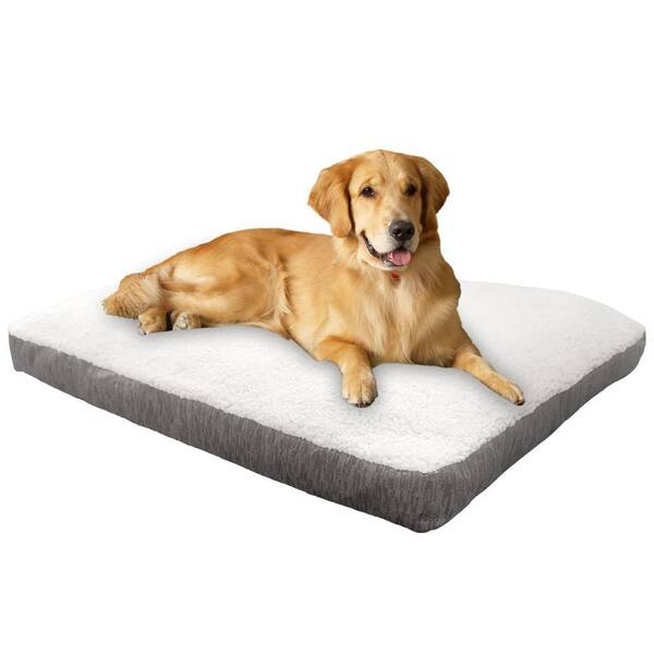 Jacquard Gusset Large 40 in. x 30 in. Large Gray Dog Bed