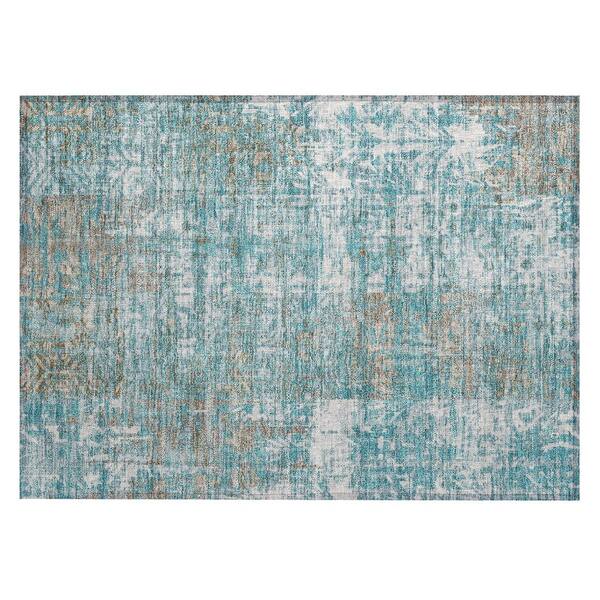 Chantille Machine Washable Indoor/Outdoor Abstract ACN2785 Teal 2 ft. x 3 ft. Accent Rug