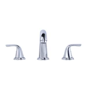 3-Holes 8 in. Widespread Double Handle Bathroom Faucet in Chrome