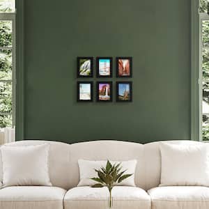 Modern 3.5 in. x 5 in. Black Picture Frame (Set of 6)