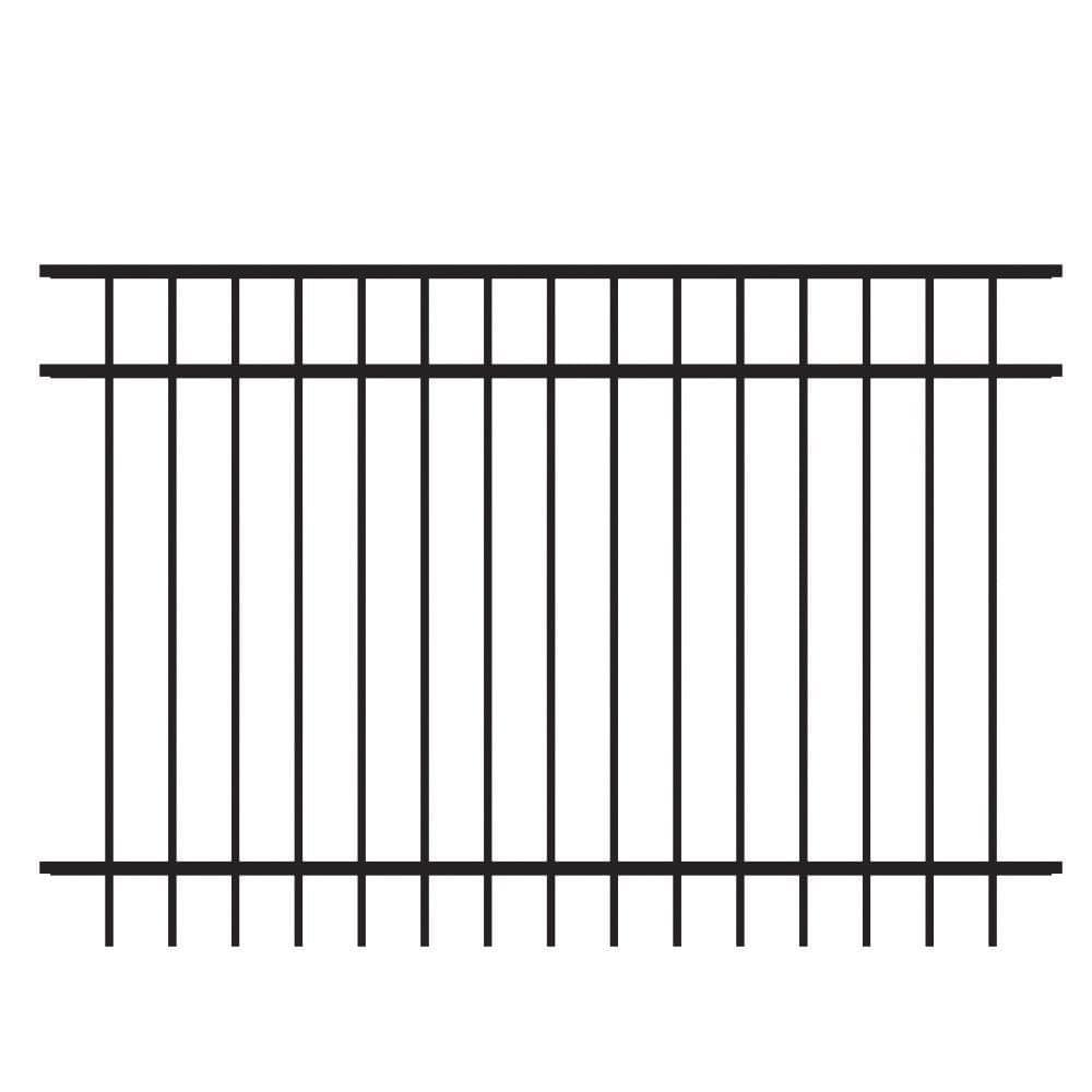 Vinings 4 ft. H x 6 ft. W Black Aluminum Pre-Assembled Spaced Bar Flat Framed Metal Fence Panel price history on PriceWatchPro