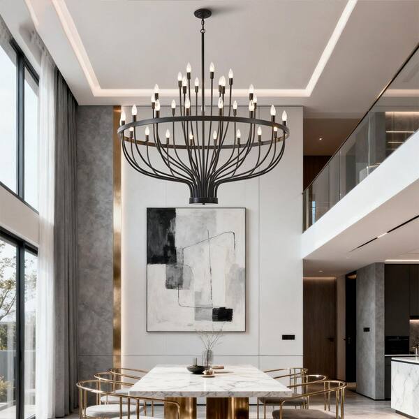 chandelier シェルフ ZXFDWB Farmhouse Rattan Chandelier Light Fixture, 6-Light Boho