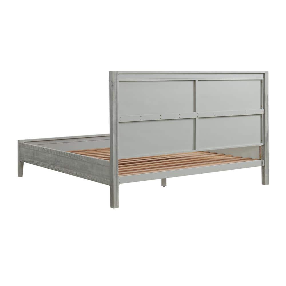Arden Driftwood Gray Pine Wood 4-Piece King Bedroom Set