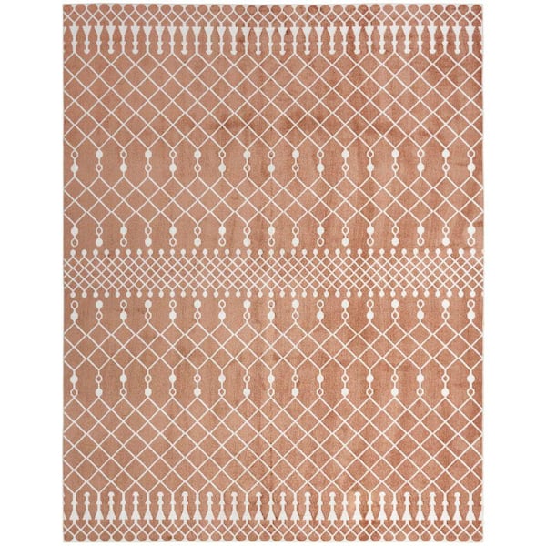 Nourison Astra Machine Washable Copper 8 ft. x 10 ft. Moroccan Transitional Area Rug