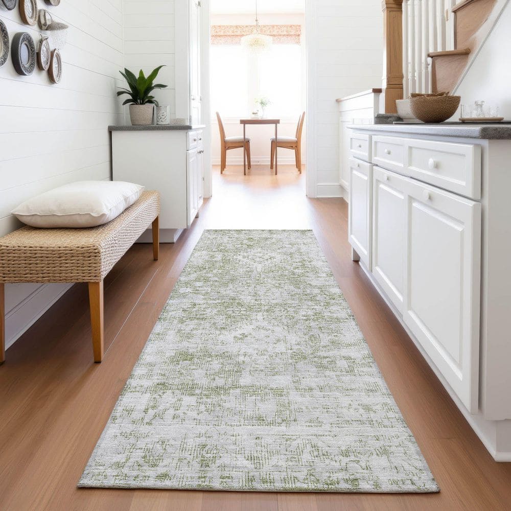 Mayfield Premium Machine Washable Abstract AMF1229 Aloe 2 ft. 3 in. x 7 ft. 6 in. Runner Rug price history on PriceWatchPro