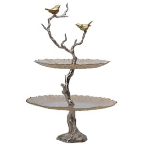 Atelier Gold, Silver 2-Tier Serving Plates