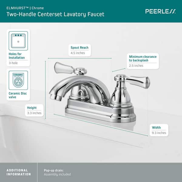 Peerless Elmhurst 4 in. Centerset 2-Handle Bathroom Faucet in