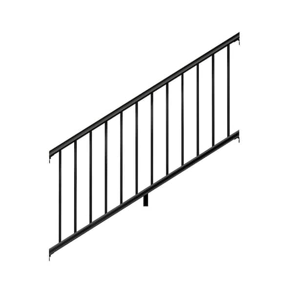 Armorguard Railing Fiberon ArmorGuard Regency 36 in. x 72 in. Black Composite Stair Rail ...