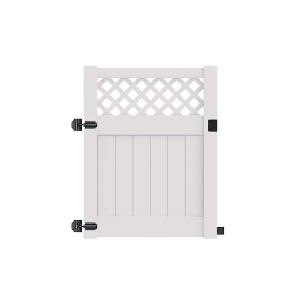 Barrette Outdoor Living Anderson 4 ft. W x 5 ft. H White Vinyl Un-Assembled Fence Gate