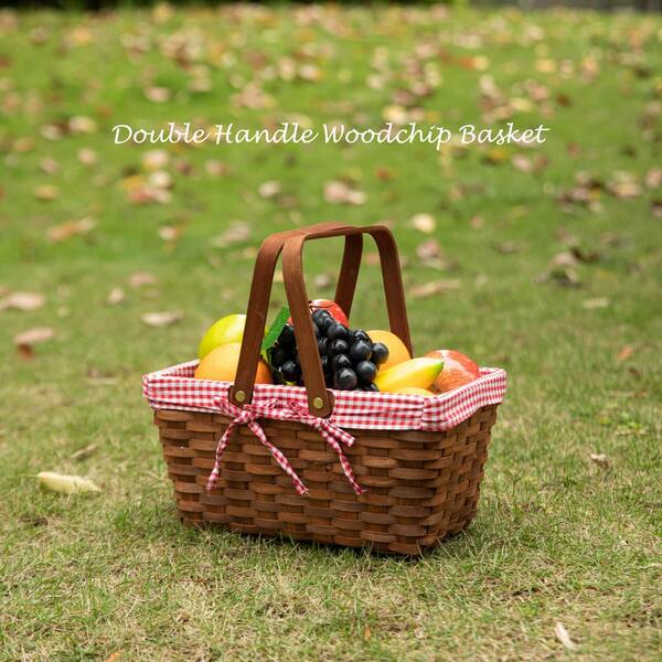 ウッドウィック　アップルバスケット Marsui 8 Pcs 11'' x 6.5'' Round Wooden Apple Baskets Large