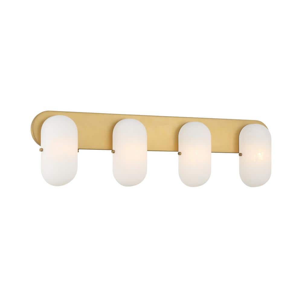 Heathcote 32 in. 4-Light Legacy Brass Vanity Light with Etched Alabaster Glass Shades price history on PriceWatchPro
