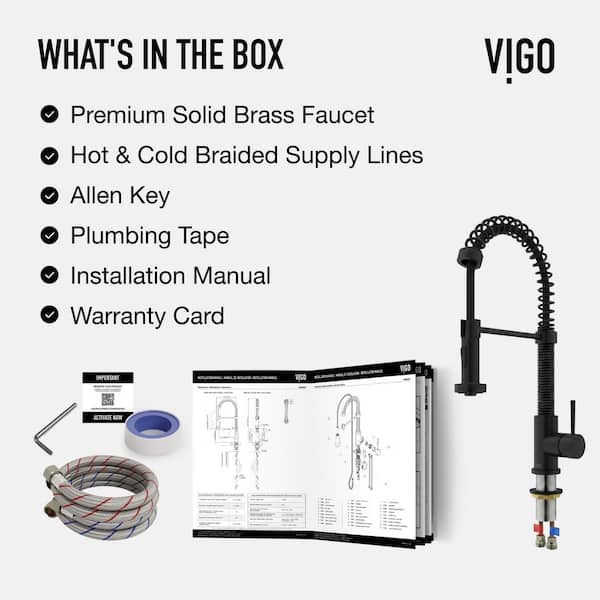 VIGO Edison Single Handle Pull-Down Sprayer Kitchen Faucet in
