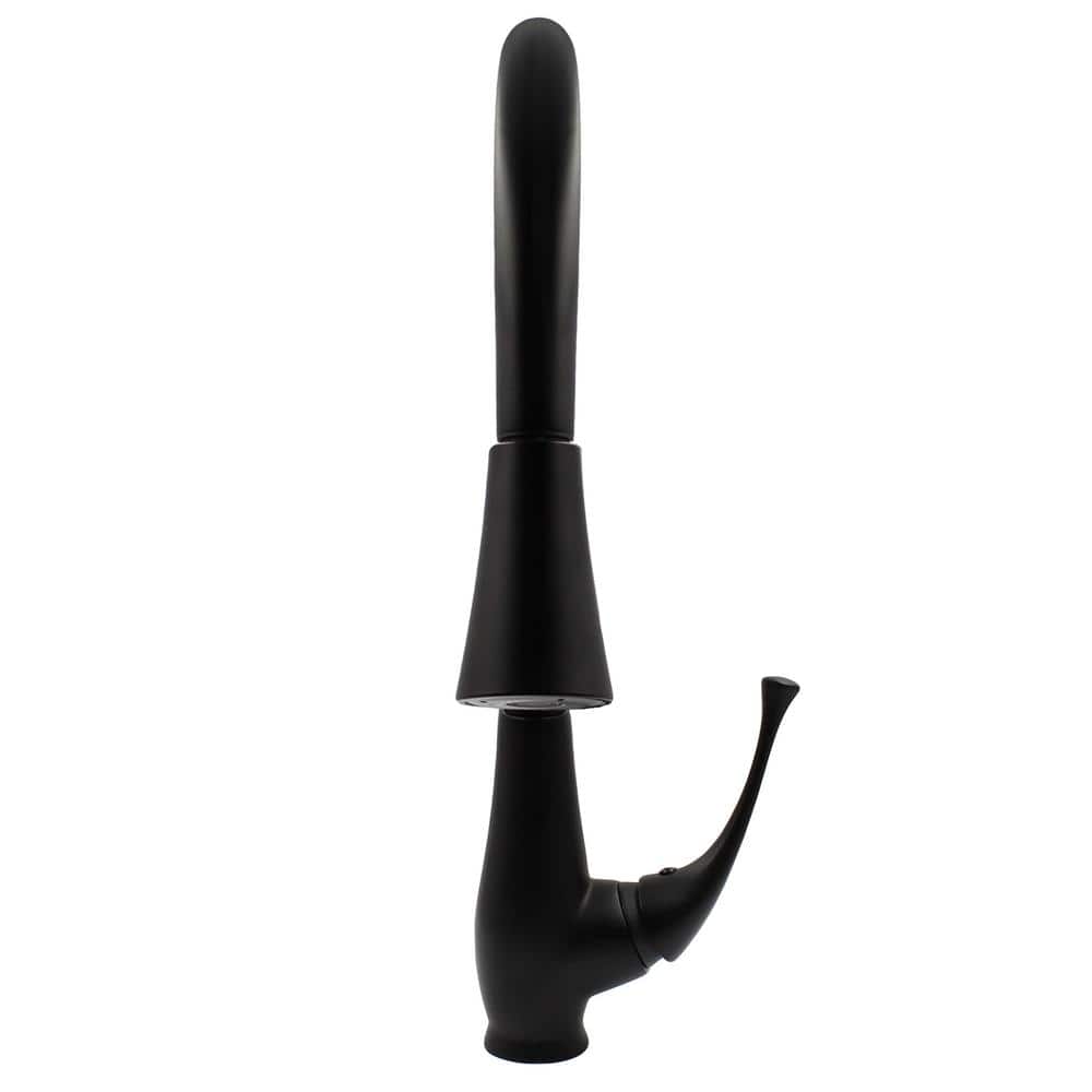 Matte Black Brass Single Handle Pull Down Kitchen Faucet