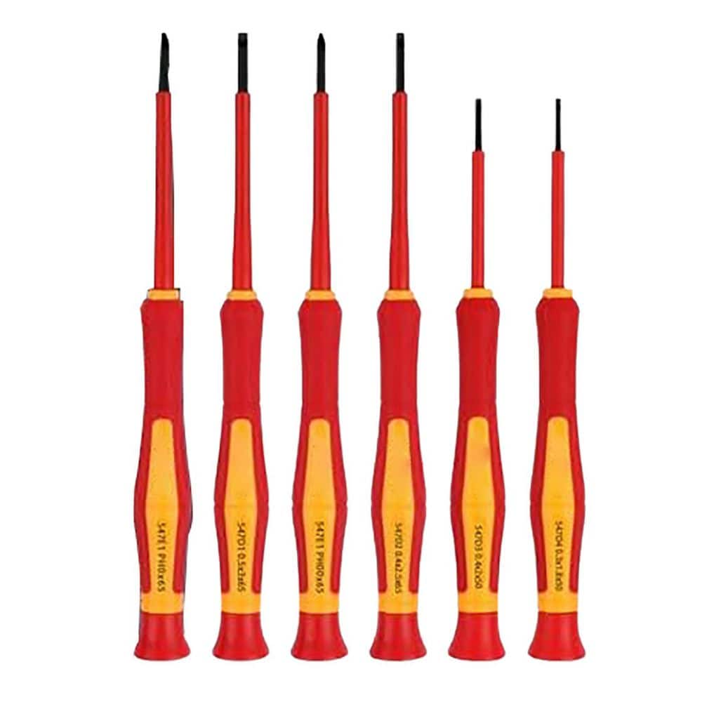 1000-Volt Insulated Mini Screwdriver Set 6-Piece Precision Magnetic Tip Slotted Phillips Non-Slip Handle Red price history on PriceWatchPro