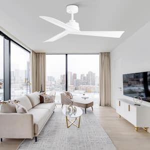 Trendy 52 in. 6 Speeds Indoor White Ceiling Fan with DC Motor, Downrod and Remote Control