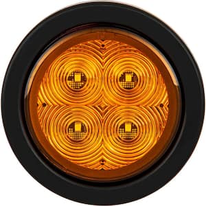 4 in. Round Recessed Strobe with Amber LEDs and Amber Lens