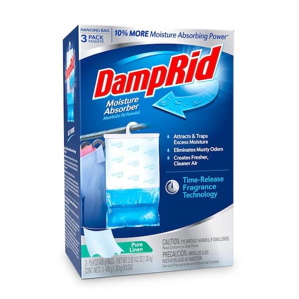 DampRid 15.4 oz. Hanging Moisture Absorber, Pack of 3, Pure Linen