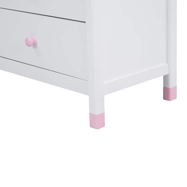 Plastic Cabinet 6 Closet Drawers Organizer Storage Dresser Clothes Bedroom  Pink