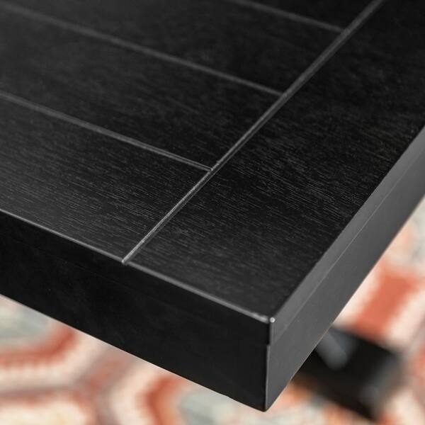 Walker Edison Furniture Company Millwright Black Extendable Dining Table Hdw60wbl The Home Depot