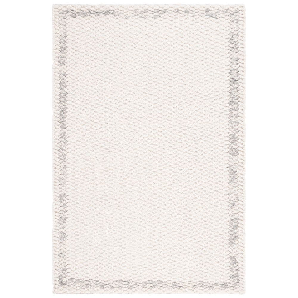 Natura 4 ft. x 6 ft. Ivory/Gray Modern Chevron Border Area Rug price history on PriceWatchPro