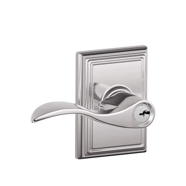 Schlage Accent Bright Chrome Keyed Entry Door Lever with Addison Trim