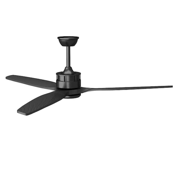 FUFU&GAGA Indoor/Outdoor Use 60 in. Black 3 Wooden Blade Propeller