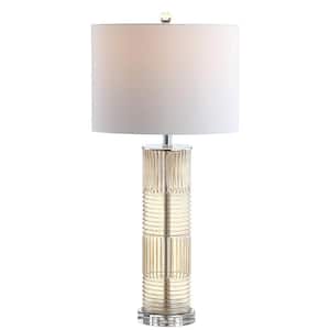 Genevieve 30 in. Champagne Glass/Crystal LED Table Lamp