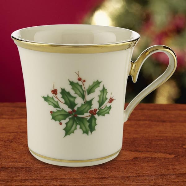 Disney Christmas by Lenox / Coffee Mug / Mickey Mouse and Holly / Made in  USA / Fine Porcelain / Holiday Mug 