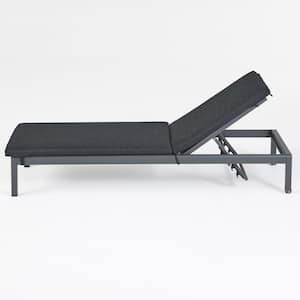 Cape Coral Dark Grey 2-Piece Aluminum Outdoor Patio Chaise Lounge with Dark Grey Cushions