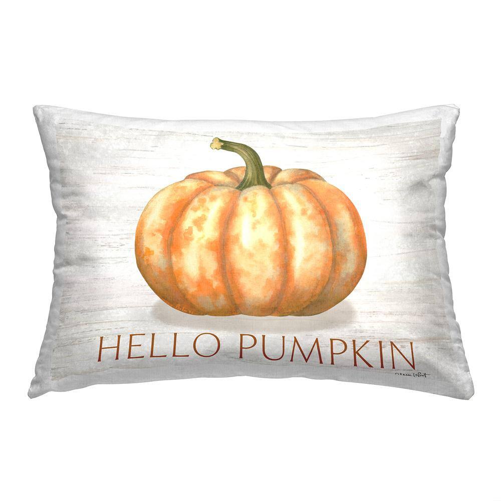 Rustic Pumpkin Greeting Orange Abstract Polyester 14in. X 20in. Throw Pillow price history on PriceWatchPro