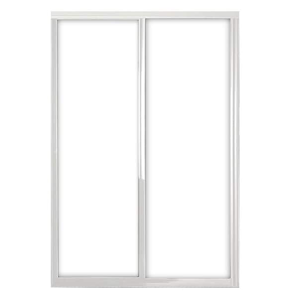 Contractors Wardrobe 60 in. x 81 in. Silhouette 1-Lite Bright Clear Aluminum Frame Mystique Glass Interior Sliding Closet Door