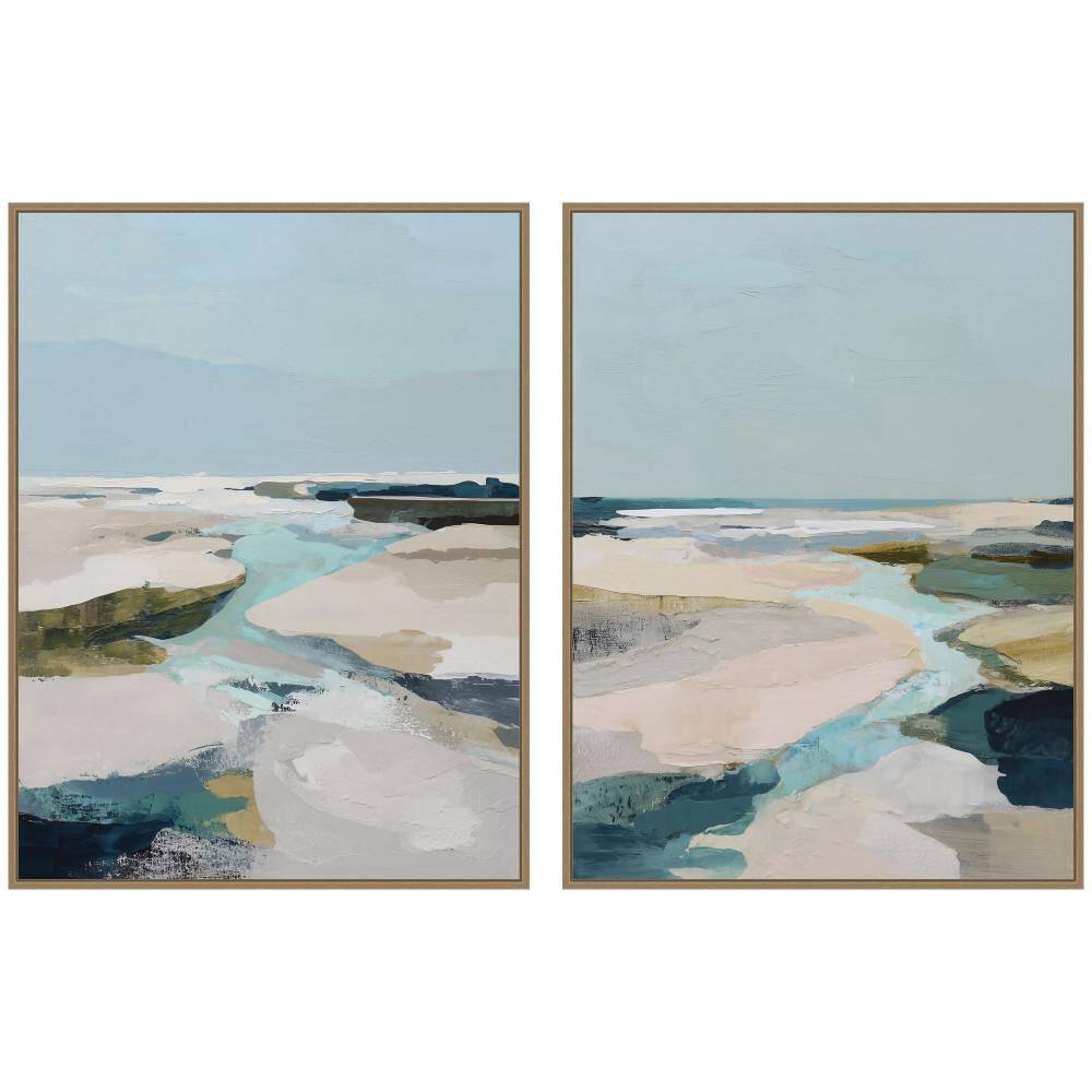 "2 Piece Sylvie ""Oceanside III and VI"" by Amy Lighthall Abstract Framed Art Print Set 42 in. x 32 in." price history on PriceWatchPro