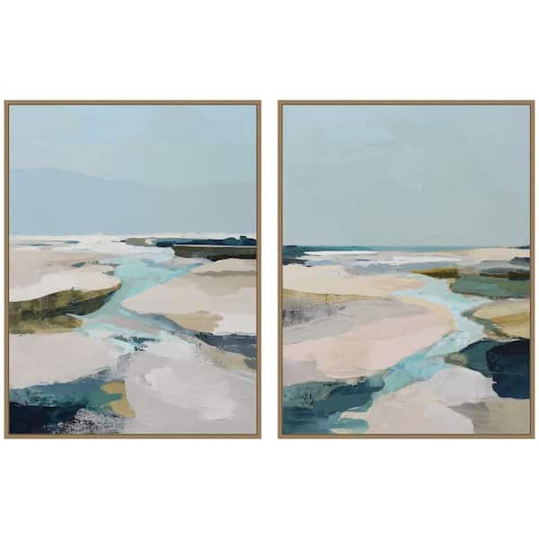 2 Piece Sylvie "Oceanside III and VI" by Amy Lighthall Abstract Framed Art Print Set 42 in. x 32 in.