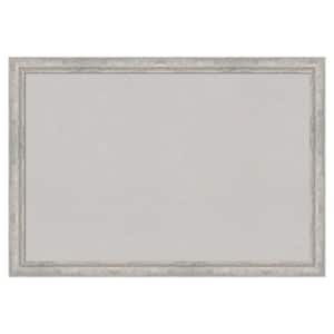 Angled Silver Wood Framed Grey Corkboard 39 in. x 27 in. Bulletin Board Memo Board