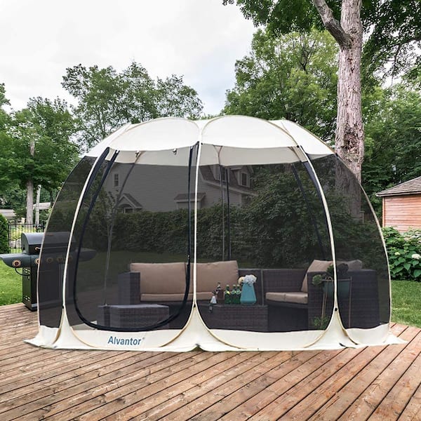 6 Sided Instant Screened Gazebo Outdoor Screen House Room