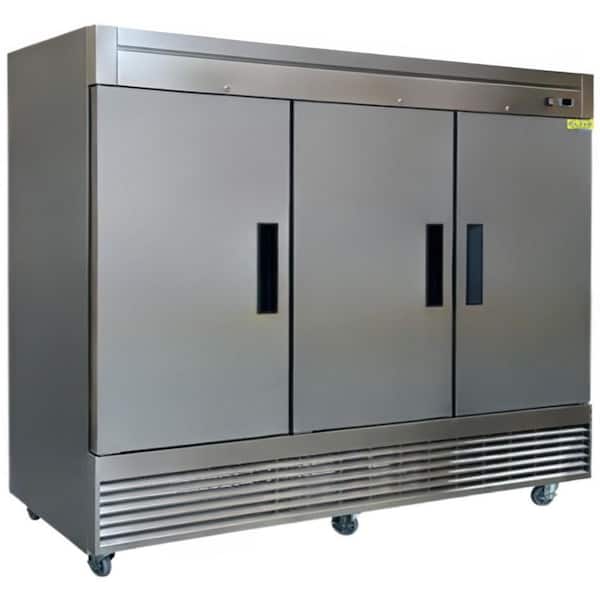 83 in. 64.8 cu. ft. Reach in Three Door Refrigerator SS Interior E64R Stainless