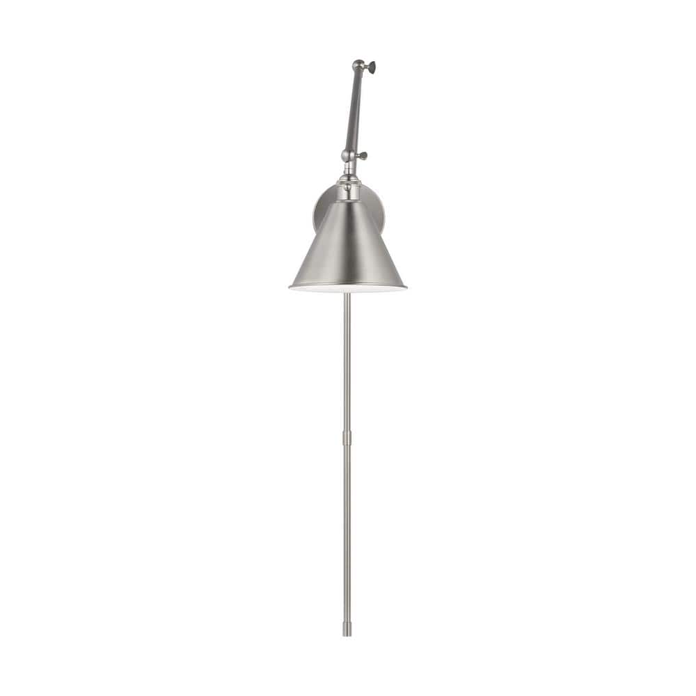 14.25" Black and Nickel Outdoor Swing Arm Sconce