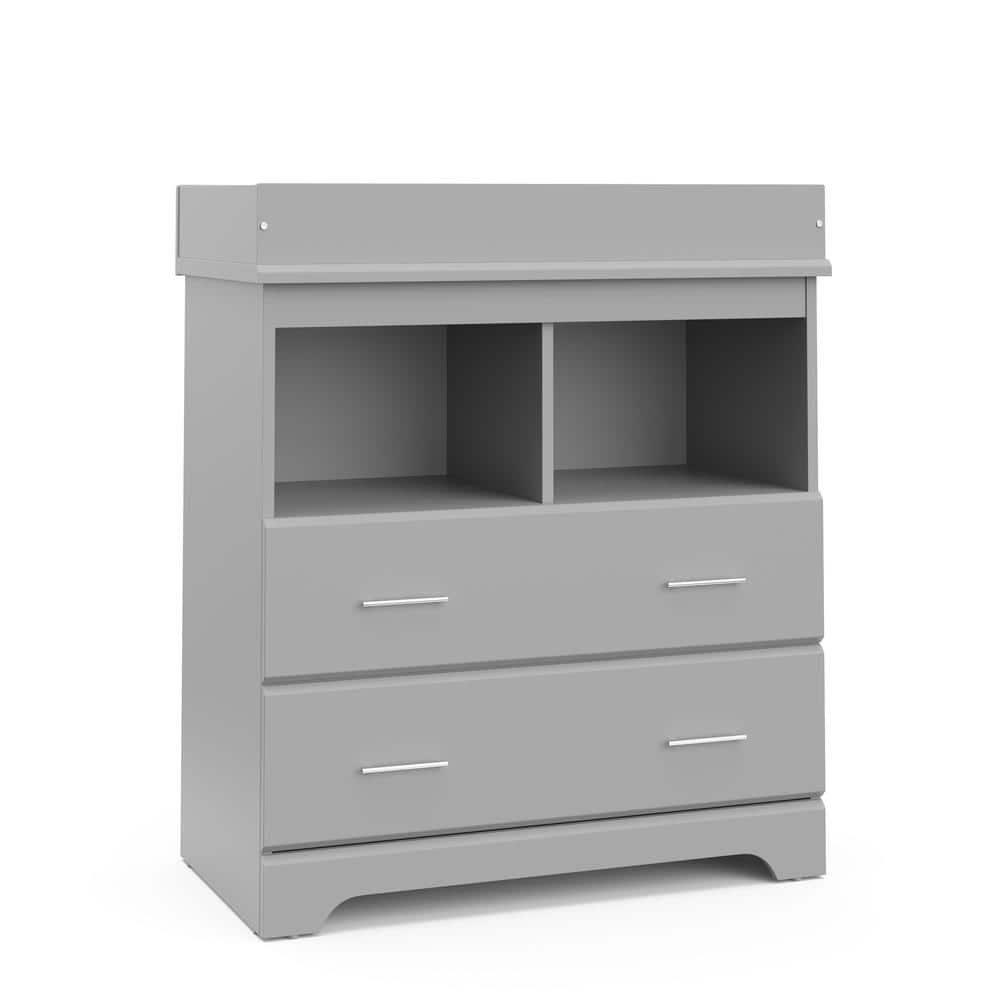 Storkcraft Brookside Pebble Gray 2 Drawer Changing Kids Dresser (34.09 in. W x 17.60 in. D x 38.94 in. H) -  03662-10F