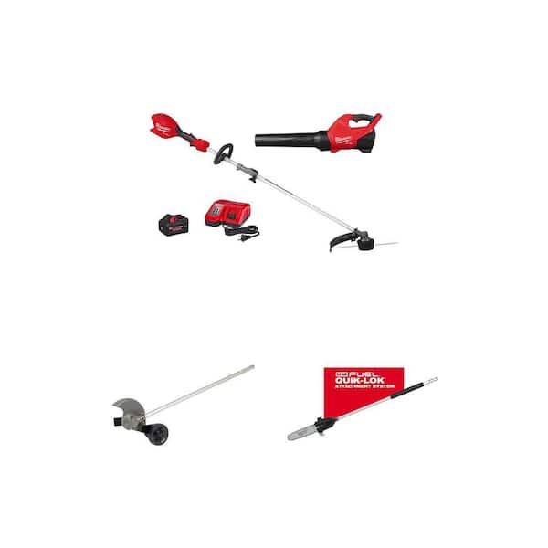 M18 FUEL 16 in. String Trimmer/Blower Combo Kit with 8.0 Battery, 8 in. Edger, and 10 in. Pole Saw Attachment