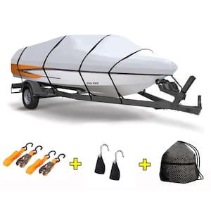 Water Resistant 17'-19" x 98" Boat Cover, 150D Thick Polyester Oxford : Runabout, Bass, V/Tri-Hull & Fishing Boats