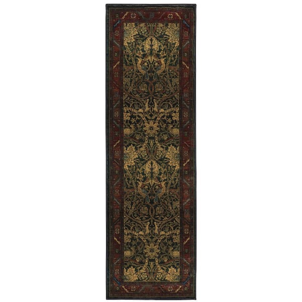 Unbranded Kaiden Red/Blue 2 ft. X 9 ft. Oriental Runner Rug