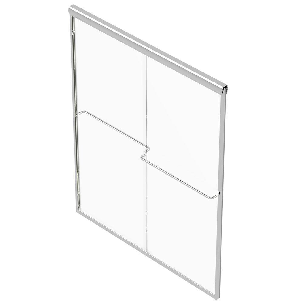 Eurolite 58" Frameless Sliding Shower Door with Chrome Finish