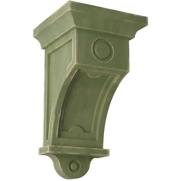 Ekena Millwork 5 in. x 9 in. x 5 in. Restoration Green Arts and Crafts Wood Vintage Decor Corbel