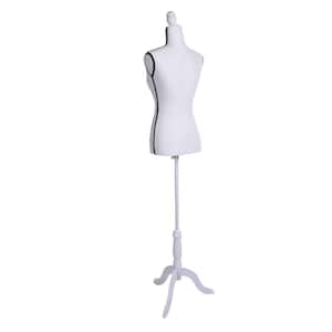White Female Pinnable Mannequin Body Torso with Tripod Base Stand