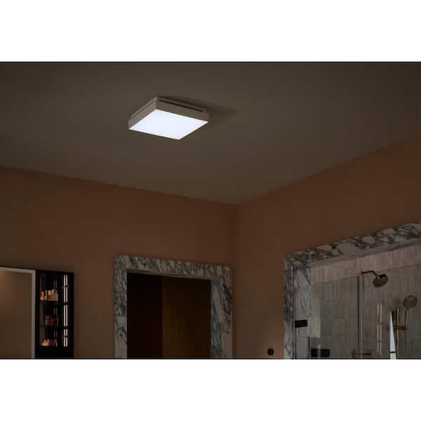 KOHLER Atmo 150 CFM Square Bathroom Exhaust Fan with Light in White