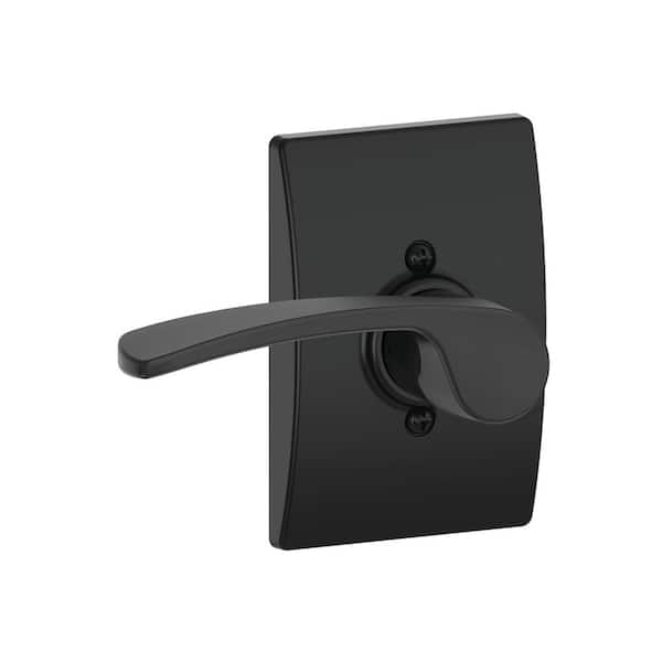 Merano Matte Black Non-Turning Door Lever with Century Trim