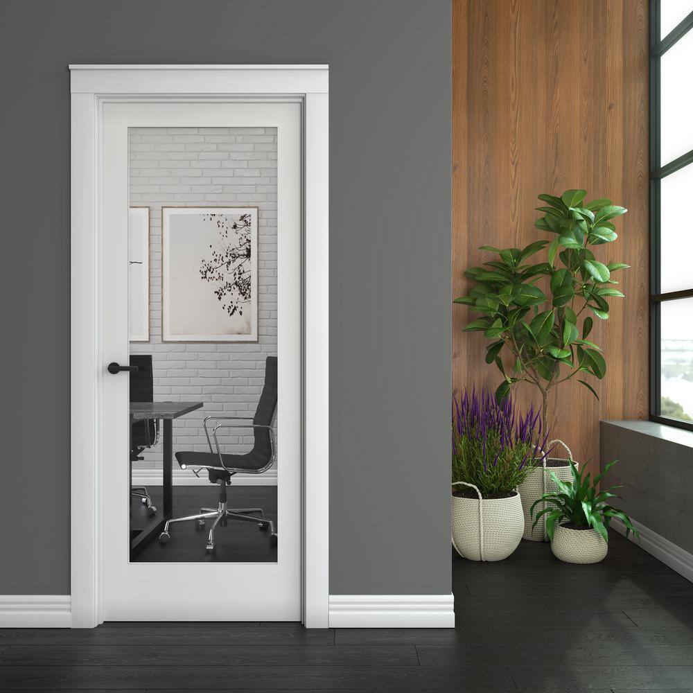 24" x 80" Clear Glass Primed Pine Interior Door Slab