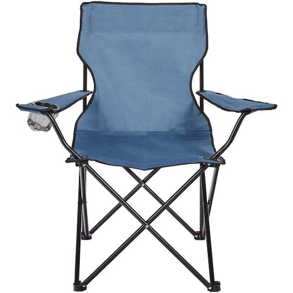 PRIVATE BRAND UNBRANDED Basic Size Blue Metal Folding Chair