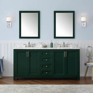 Sandon 24 in. W x 32 in. H Rectangular Framed Wall Mount Bathroom Vanity Mirror in Emerald Green