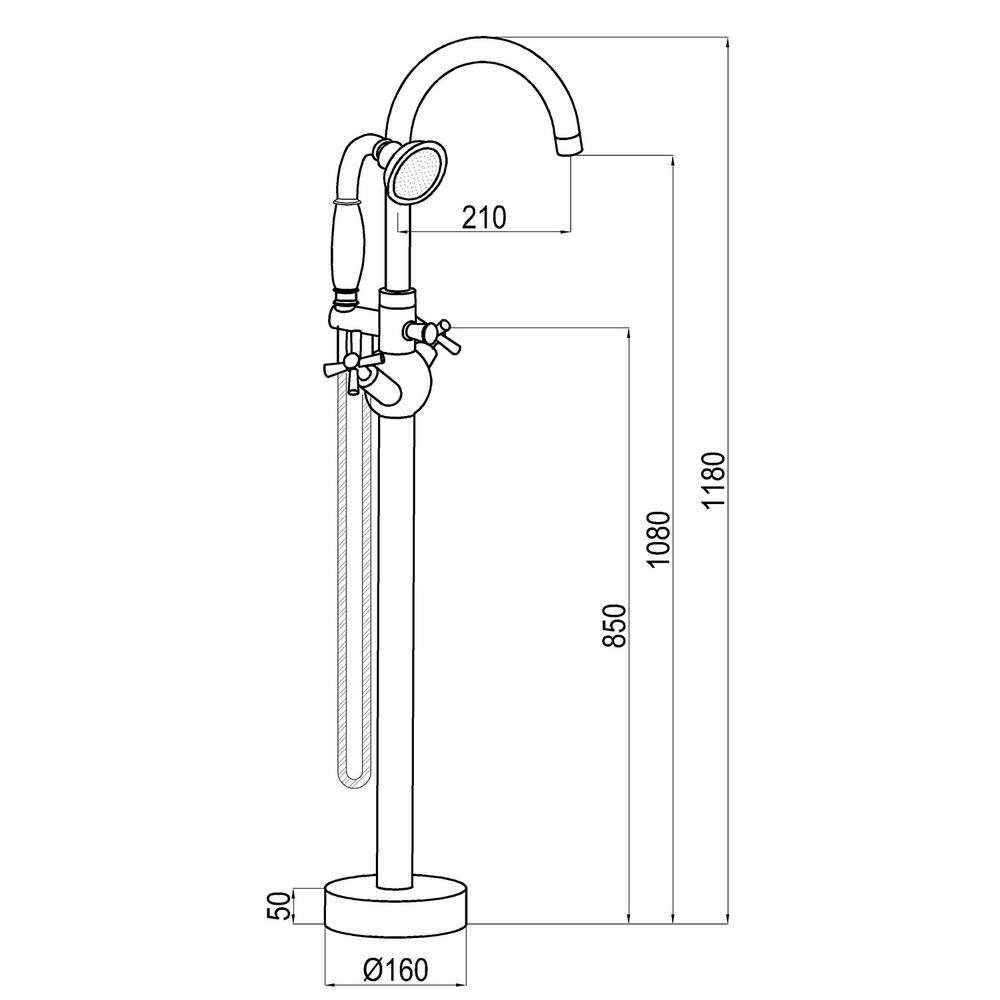 Brushed Nickel Freestanding Tub Filler with Handheld Shower